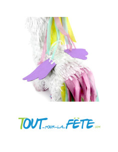 Piñata à tirer licorne arc en ciel 2
