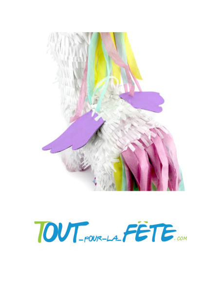 Piñata à tirer licorne arc en ciel