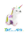 Piñata à tirer licorne arc en ciel