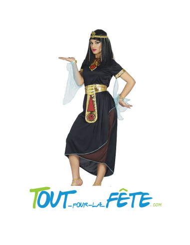 Déguisement de Cléopâtre noir et or adulte