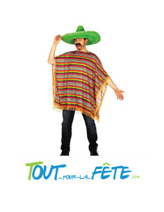 Déguisement de poncho Mexicain adulte