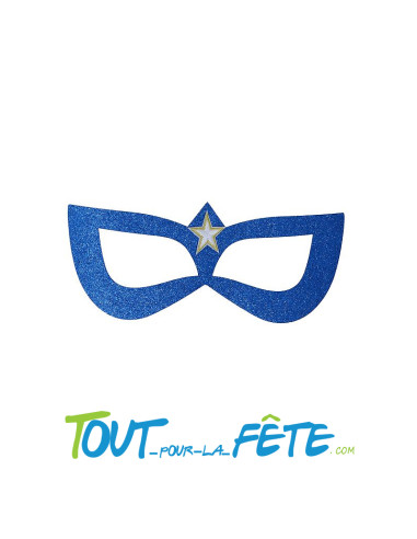 Masque de super héroïne paillette bleu