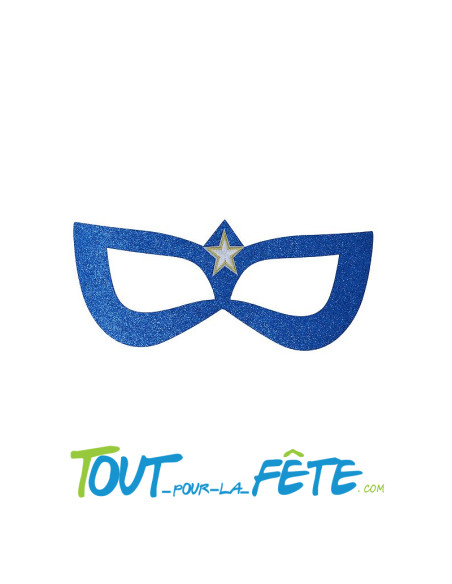 Masque de super héroïne paillette bleu