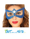 Masque de super héroïne paillette bleu