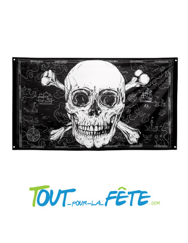 Drapeau tête de mort pirate 150 x 90cm