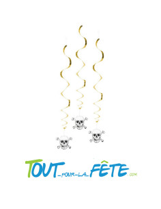 3 décos a suspendre tête de mort 85 cm