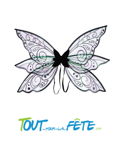 Ailes de fée noires 60 x 65 cm