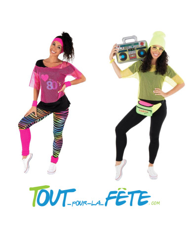 T-shirt résille fluo jaune ou rose fluo