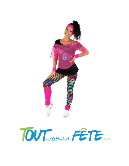 T-shirt résille fluo jaune ou rose fluo
