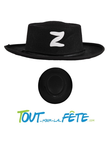 Chapeau de bandit Zorro feutrine