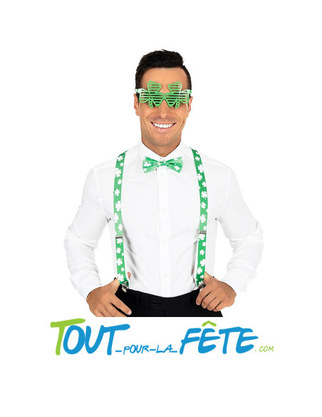 Set Saint-Patrick ( lunettes + noeud papillon + bretelles )