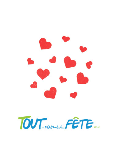 Lot de 50 confettis coeur rouge brillant