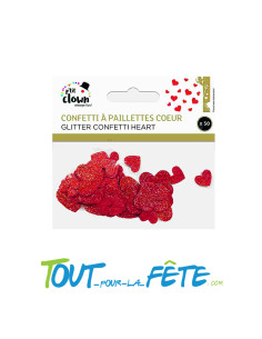 Lot de 50 confettis coeur rouge brillant 2