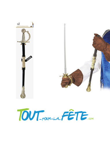 épée de mousquetaire or et noir 68cm ( 2 modèles )