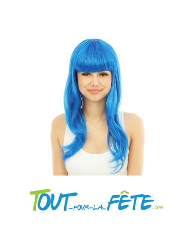 Perruque Longue et Raide avec Frange Femm