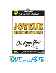 T shirt dédicace joyeux anniversaire