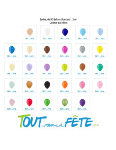 Sachet de 50 ballons standard 13cm