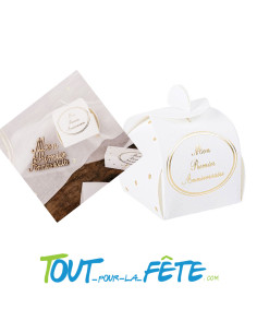 Lot de 8 contenant médaillon mon premier anniversaire et pois 2