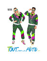 Costume survêtement années 80 vert et violet