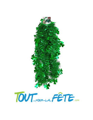 1 guirlande verte trèfle 3m