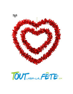Lot de 2 coeurs rouges 28 & 45cm à suspendre