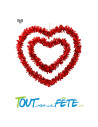 Lot de 2 coeurs rouges 28 & 45cm à suspendre