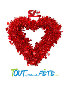 1 coeur rouge 40cm à suspendre 2
