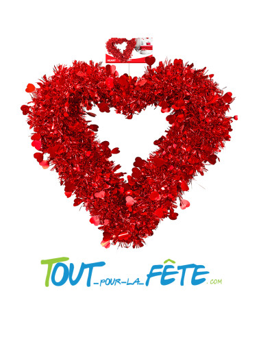 1 coeur rouge 40cm à suspendre