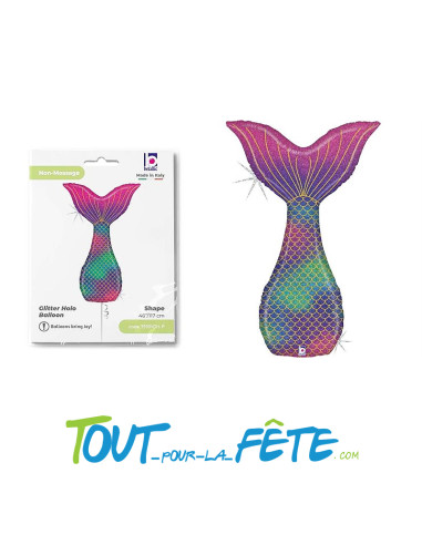 Ballon aluminium forme queue de sirène 117c