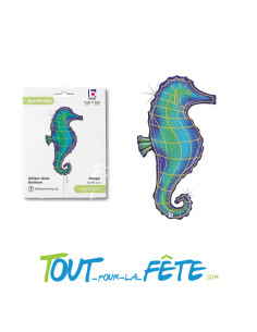 Ballon aluminium forme Hippocampes 91cm