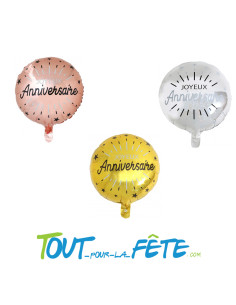 Ballon aluminium Joyeux Anniversaire Etincelant 45cm
