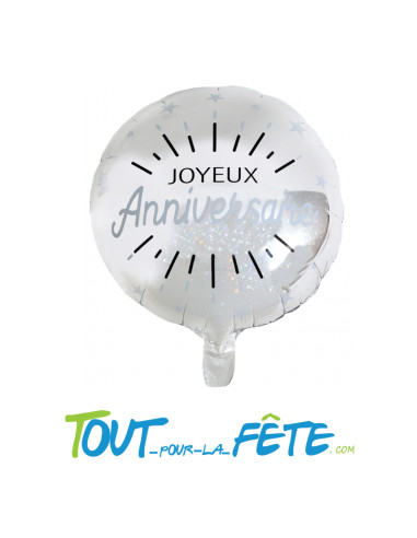 Ballon aluminium Joyeux Anniversaire Etincelant 45cm