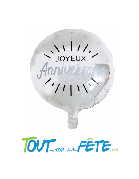 Ballon aluminium Joyeux Anniversaire Etincelant 45cm