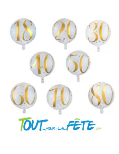 Ballon aluminium des âges d'or 18 ans 45cm