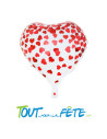 Ballon aluminium Coeur Blanc et Rouge 45cm