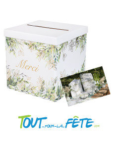 Urne Feuillage Merci 20x20x20cm 2
