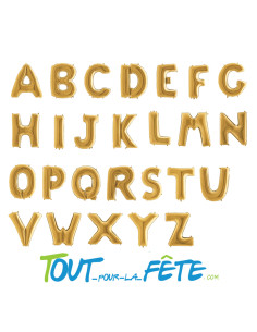 Ballon lettre aluminium 102 cm OR Air / Hélium