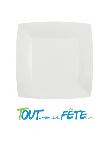 Lot de 10 assiettes carré 23cm x 23cm en carton