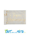 Chemin de Table Joyeux Anniversaire Blanc et Or 4 mètres