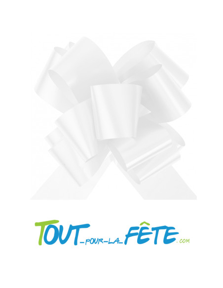 Lot de 10 grands nœuds automatiques blancs 50mm