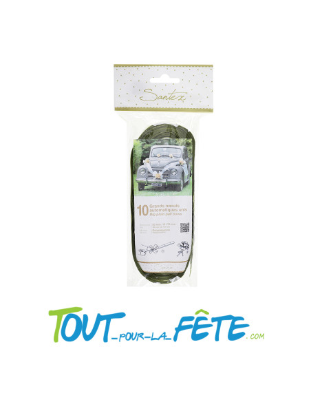 Lot de 10 grands nœuds automatiques blancs 50mm