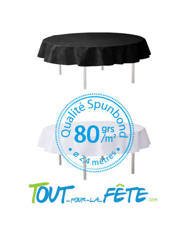 Nappe ronde de diamètre 2.40m noir en intissé