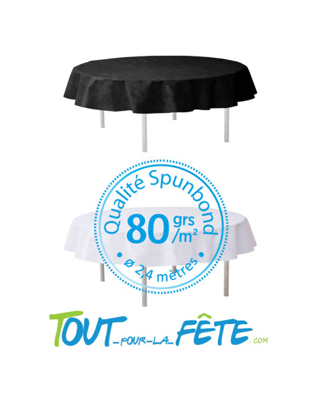 Nappe ronde de diamètre 2.40m noir en intissé