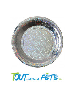 Lot de 10 assiettes étincelante 23 cm argent