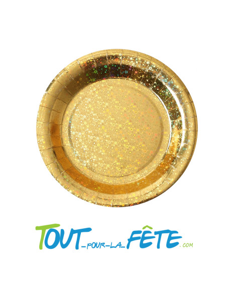 Lot de 10 assiettes étincelante 23 cm or (doré)