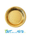Lot de 10 assiettes étincelante 23 cm or (doré)