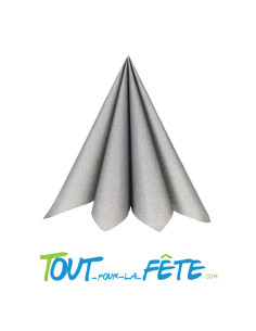 Sachet de 25 serviettes tissus airlaid argent 40x40 CM