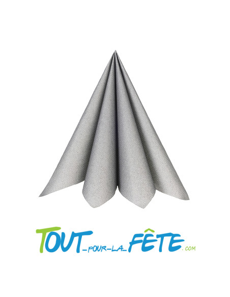 Sachet de 25 serviettes tissus airlaid argent 40x40 CM