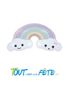 Ballon aluminium Arc en Ciel Kawaï 81cm 2