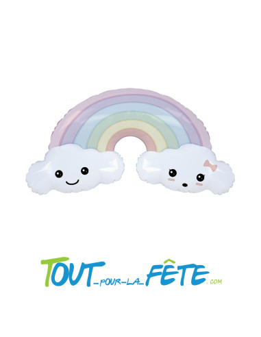 Ballon aluminium Arc en Ciel Kawaï 81cm